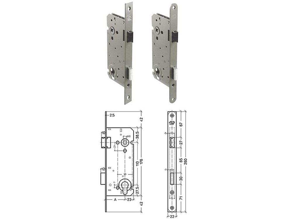 Cilinderslot Keerbaar 110x50mm