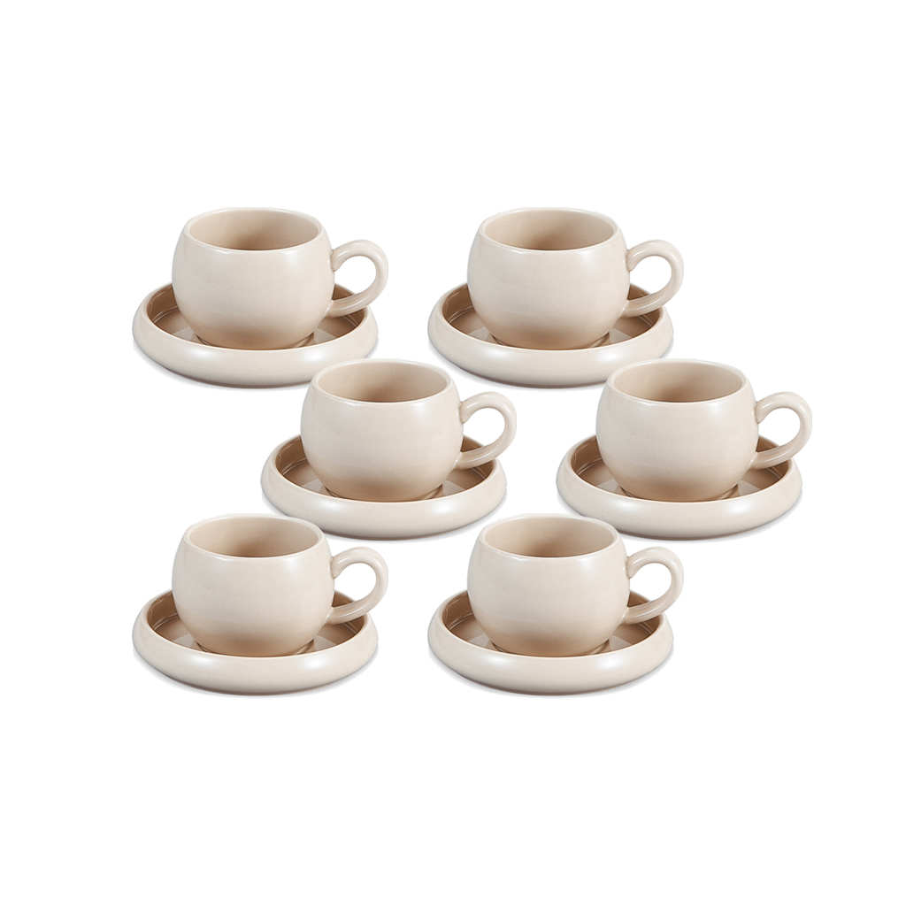 Cosmo Espressokop + Schotel Set 12st Beige 2