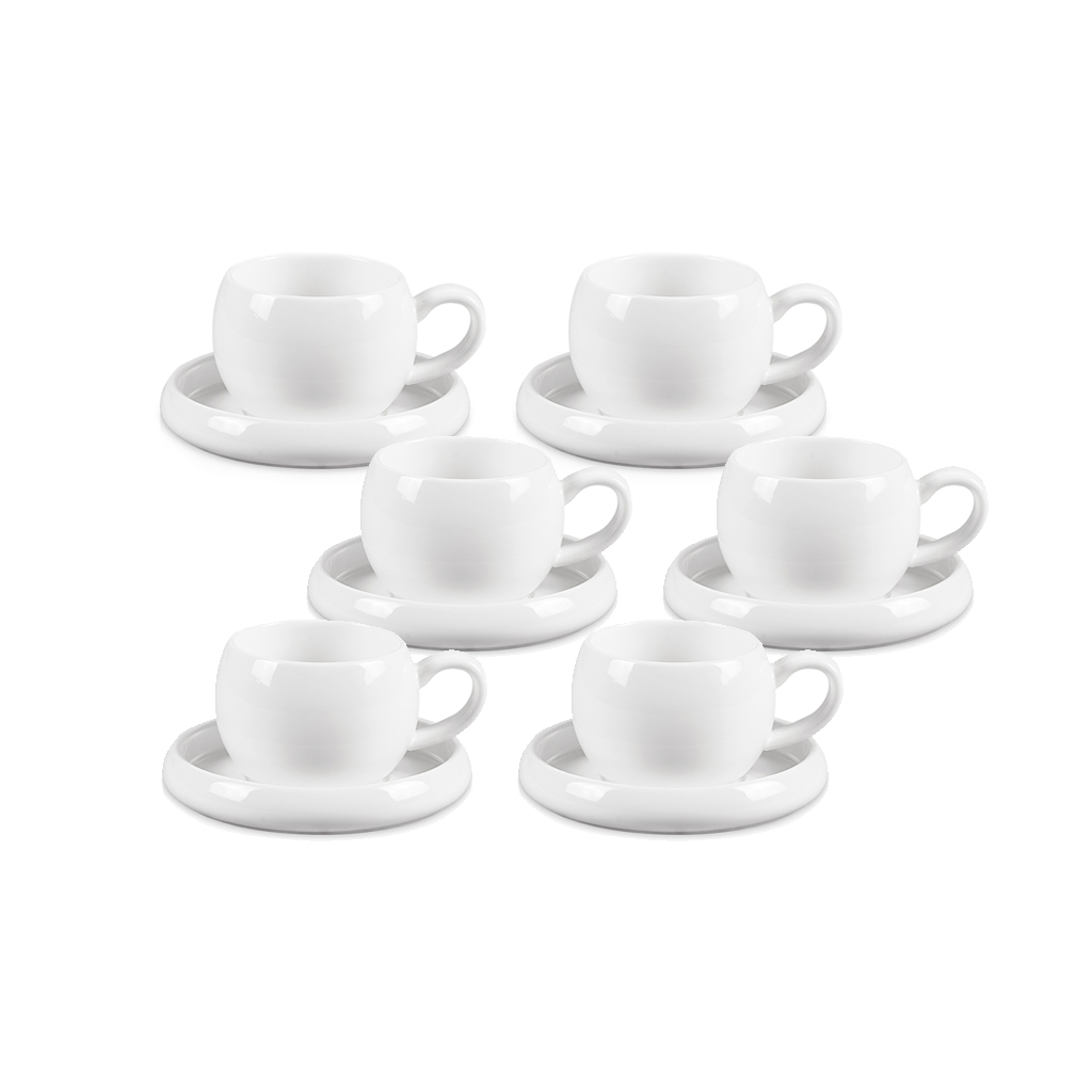 Cosmo Espressokop + Schotel Set 12st Wit 2