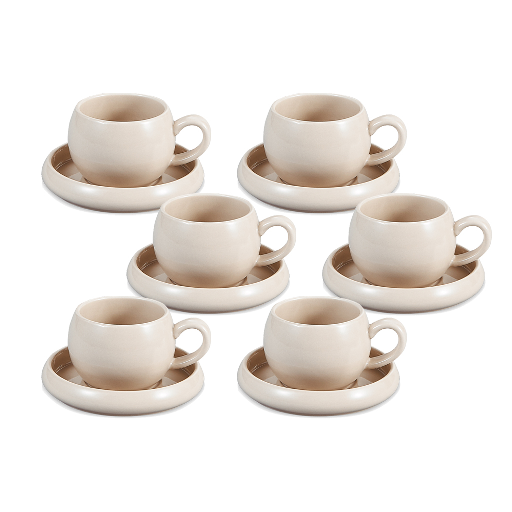 Cosmo Kop + Schotel Set 12st Beige 2