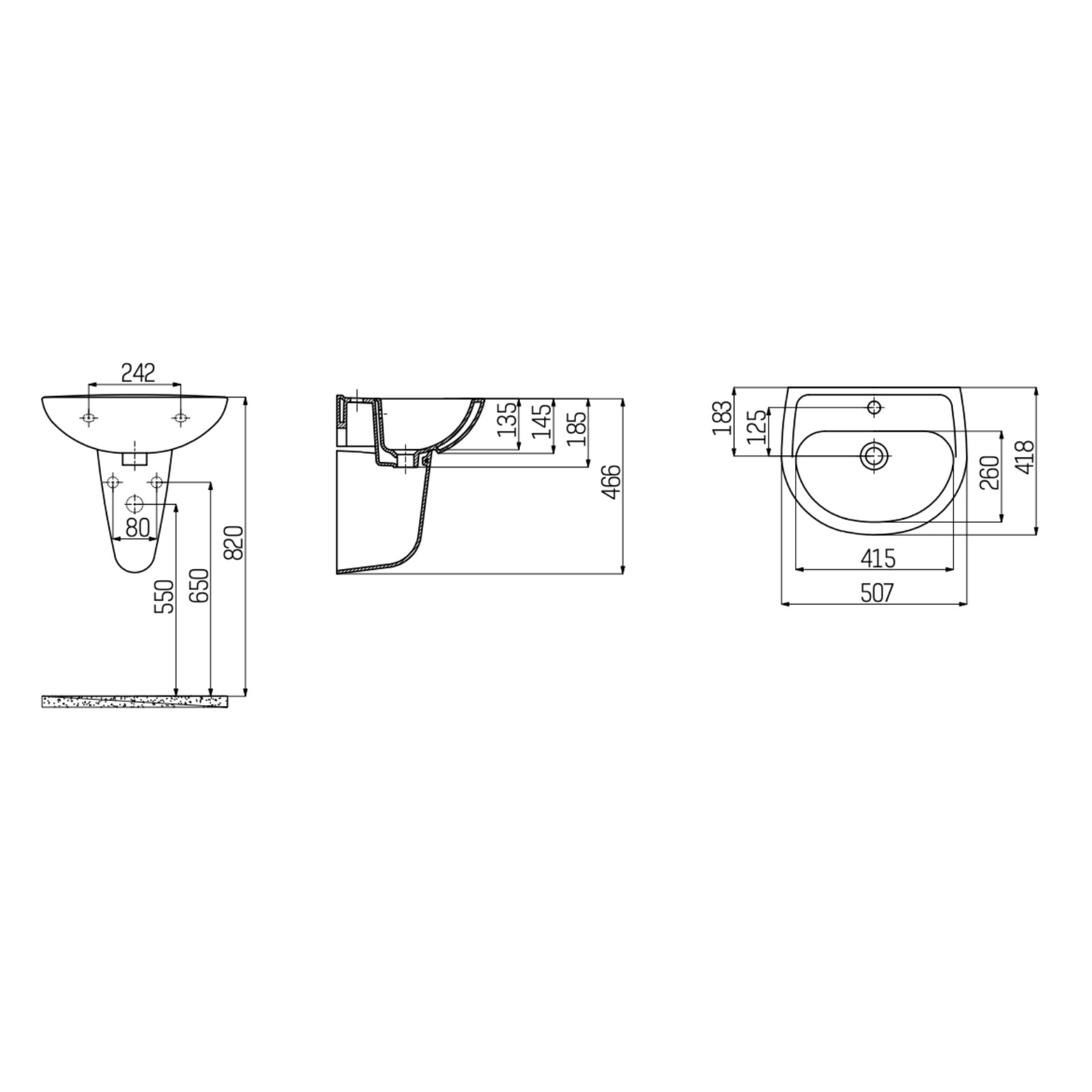 Creavit Lavabo 50x40cm Tp150 2