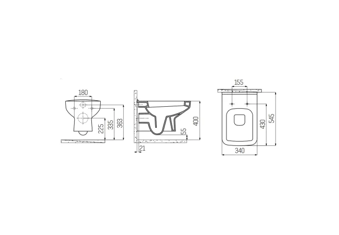 Creavit Ophangwc Sp320 Vierkant met Spr 2