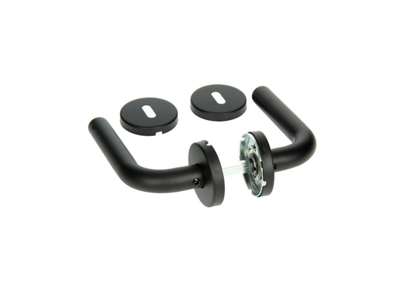 Deurkrukset Enia Black + Rozetten Bb 50 mm