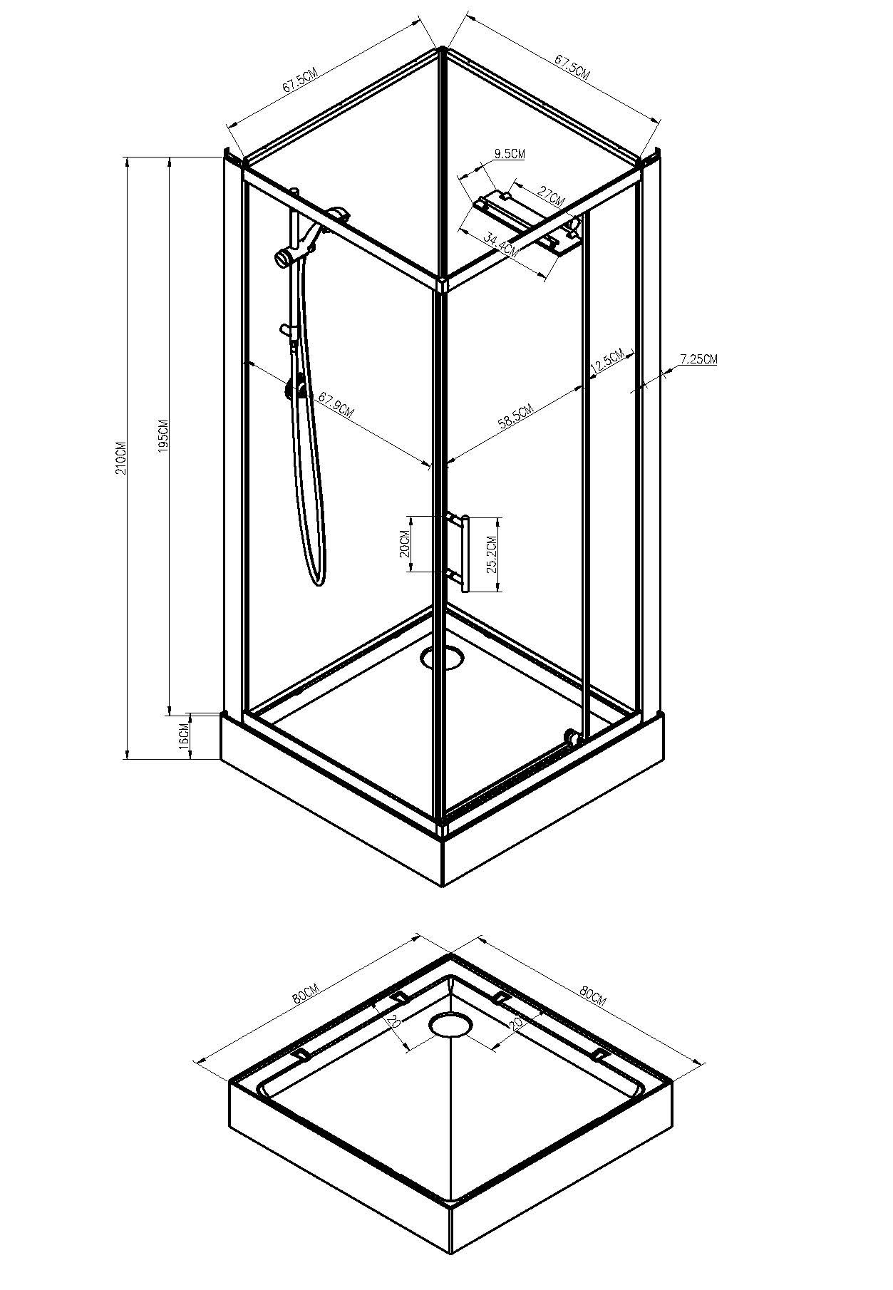 Domino Douchcabine Compleet 80x80 2