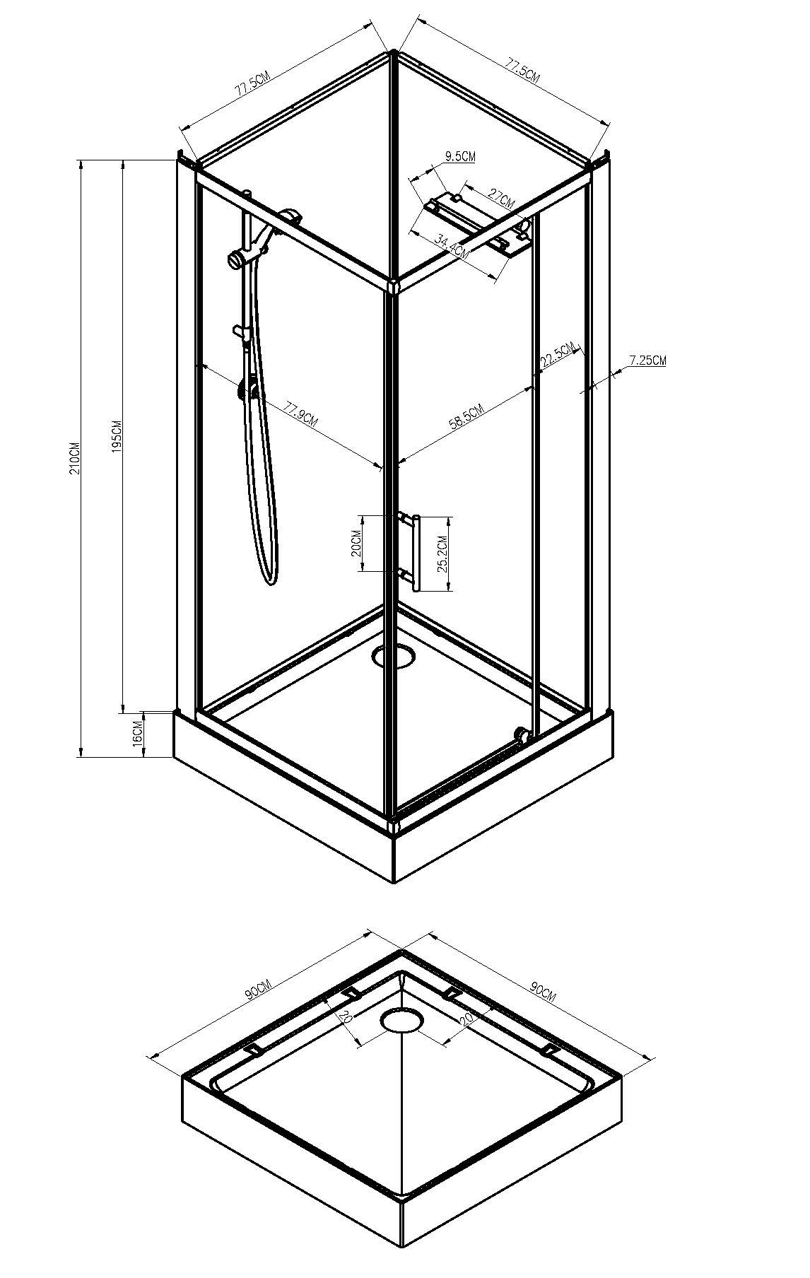 Domino Douchcabine Compleet 90x90 2