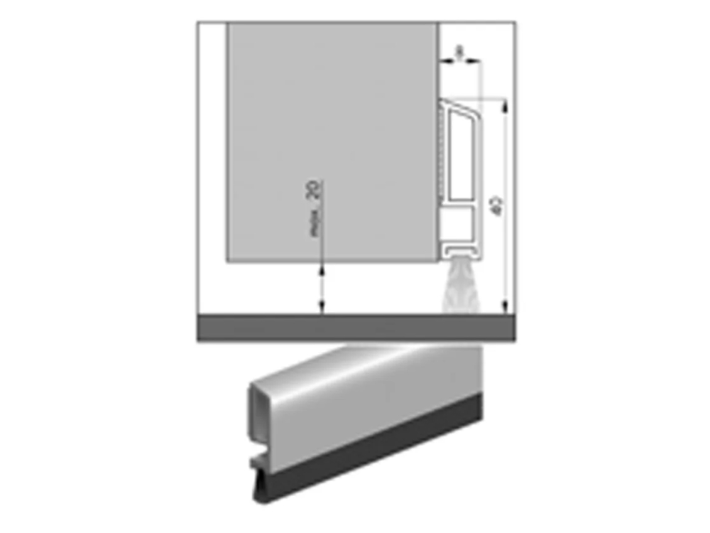 Dorpelprofiel, Wit 110601062 40x8 X 1000 mm