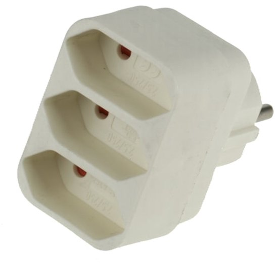 Driewegstekker 3x2.5a Wit 3