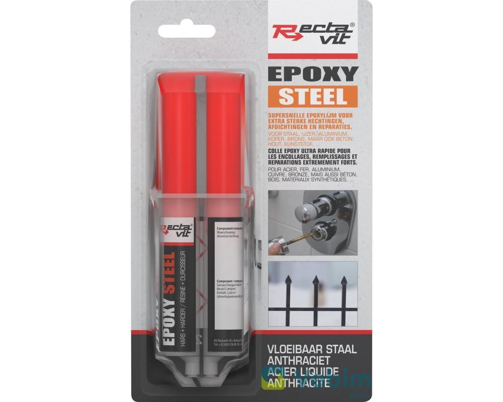Epoxy Steel 24 ml Metaal Grijs