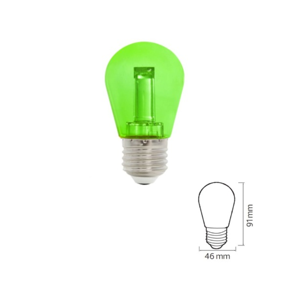 Fantasy/2w Green E27 220-240v Led Col 2