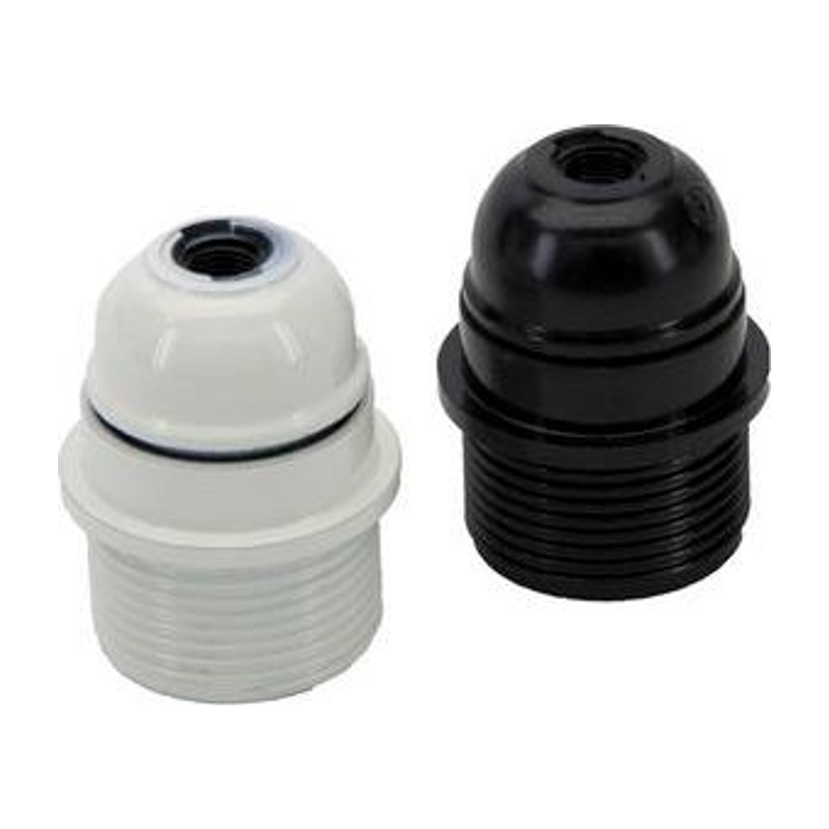 Halfdraad Fitting E27 Zwart + Ring