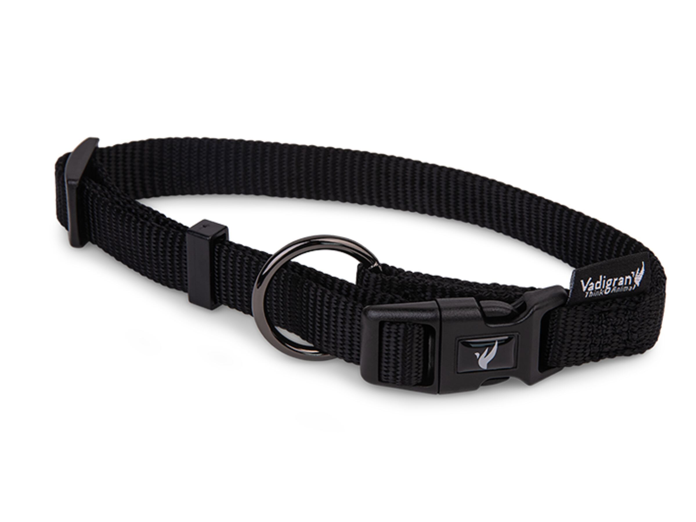 Halsband Classic Nylon Zwart 30-46cmx15mm m