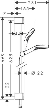 Hansgrohe Crometta Vario Doucheset Handdouche D100mm Glijstang 65 cm