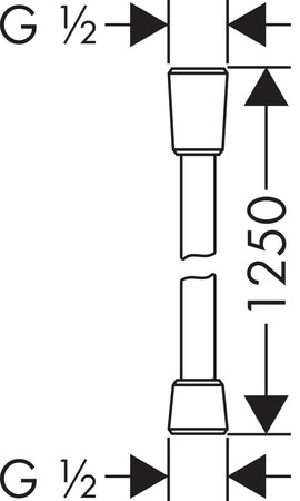 Hansgrohe Isiflex Doucheslang 1250 mm met 2konische Moeren Chroom 2