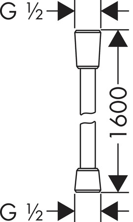 Hansgrohe Isiflex Doucheslang 1600 mm met 2konische Moeren Chroom 2