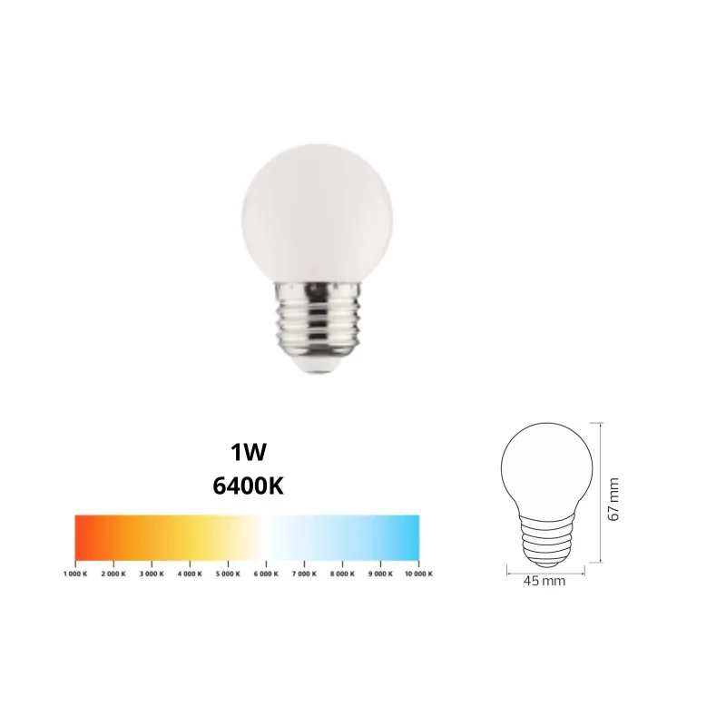 Horoz Led E27 Wit 1w