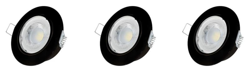 Horoz Petra Spot Zwart 3st Dimbaar 6w