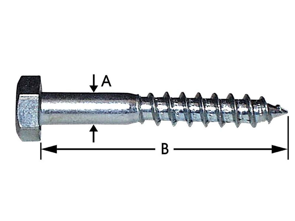 Houtdraadbouten, Verzinkt 6,0 X 30 mm