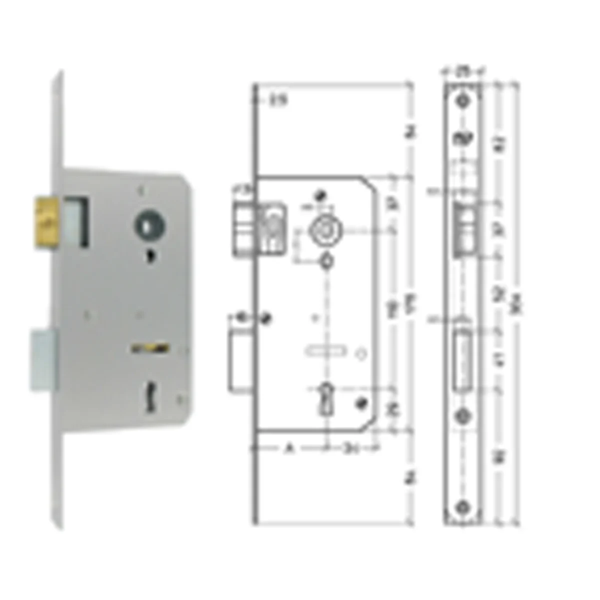 Insteek-Klavierslot Links 110x55mm