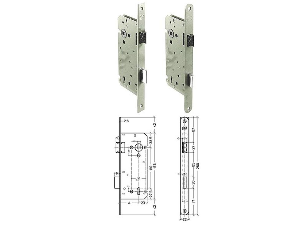 Insteekslot,omlegb.,rvs-Look 55x110mm