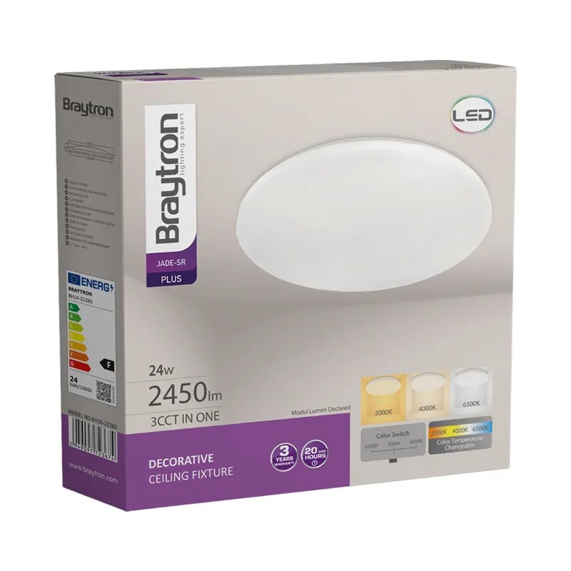 Jade Plaffonier Led 3 Kleur 24w 6