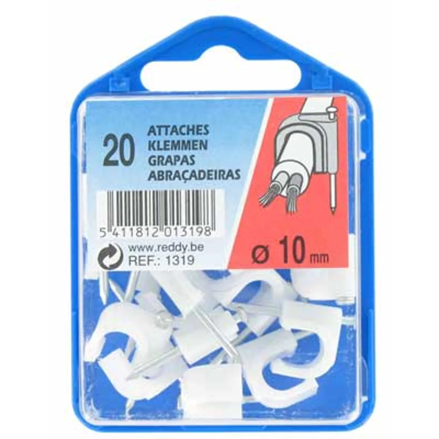 Kabelklemmen Wit 10 mm 20st