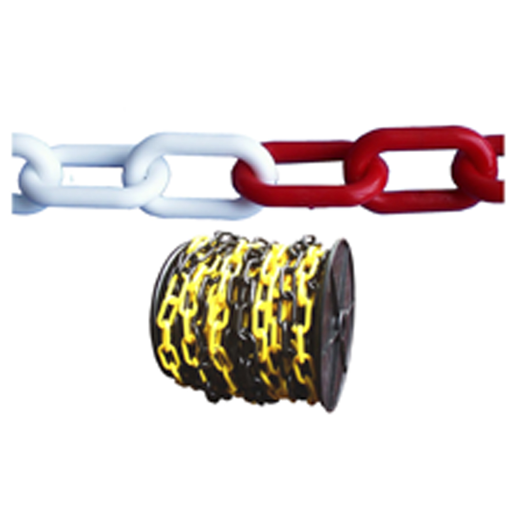 Ketting Pvc Rood/wit op Rol 6 mm P/m