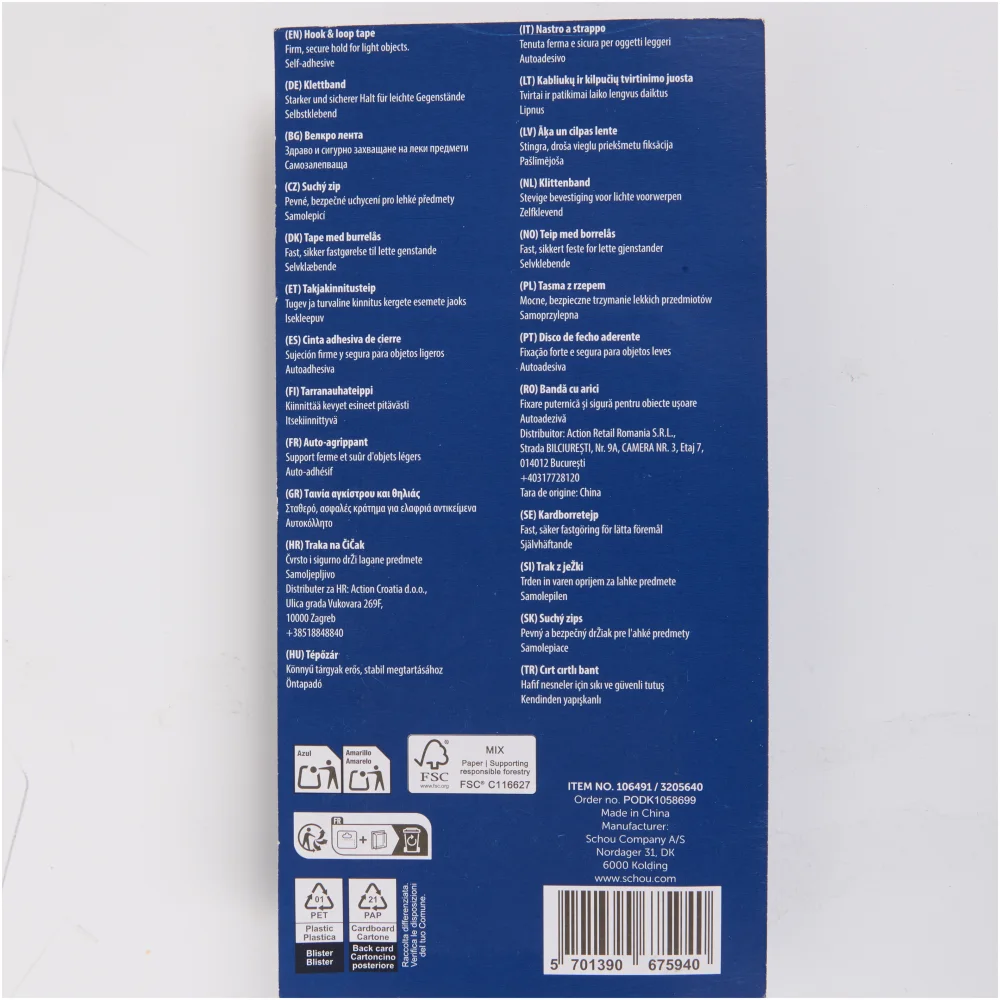 Klittenband Rond 20 mm Wit/zwart 3