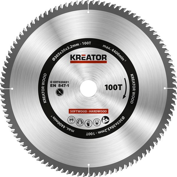 Kreator Cirkelzaagblad 305 mm 100t Hout