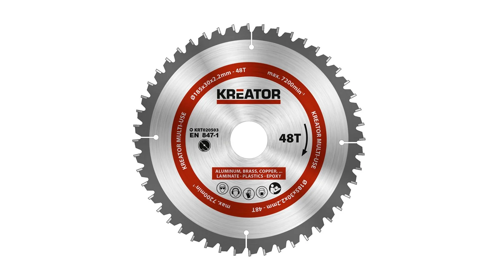 Kreator Krt020503 Cirkelzaagblad Ø185×30×2,2mm 48t