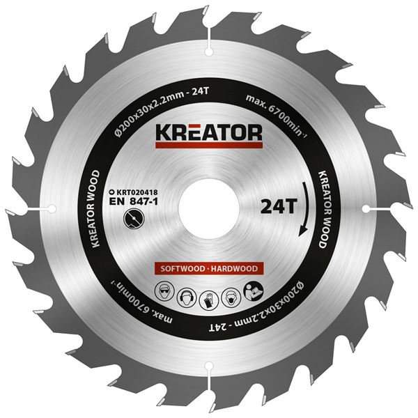 Kreator Zaagblad 200 mm 30 mm 24 Tand