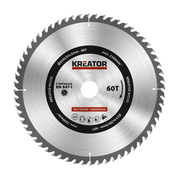 Kreator Zaagblad Hout 254 mm 60t