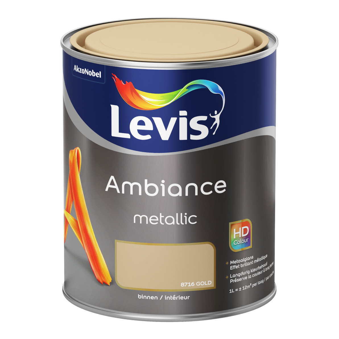 Levis Ambiance Muurverf Metaalglans Goud 1 Liter