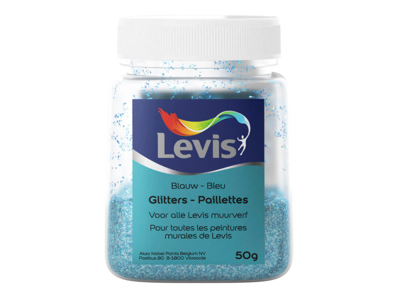 Levis Glitter voor Muurverf Blauw 50gr