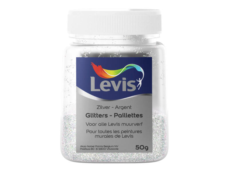 Levis Glitter voor Muurverf Silver 50gr