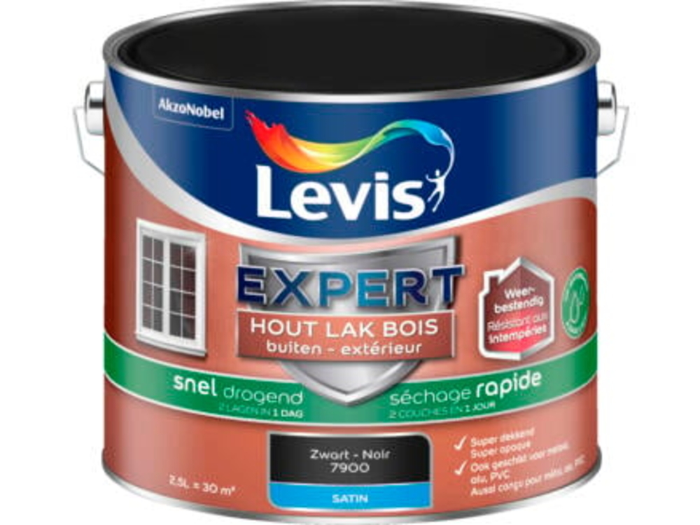 Lv Expert Lak Water 2.5 l Zwart 6900 Satin