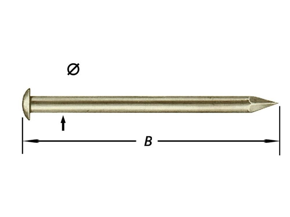 Messing Nagels, Ronde Kop 1,5 X 15 mm