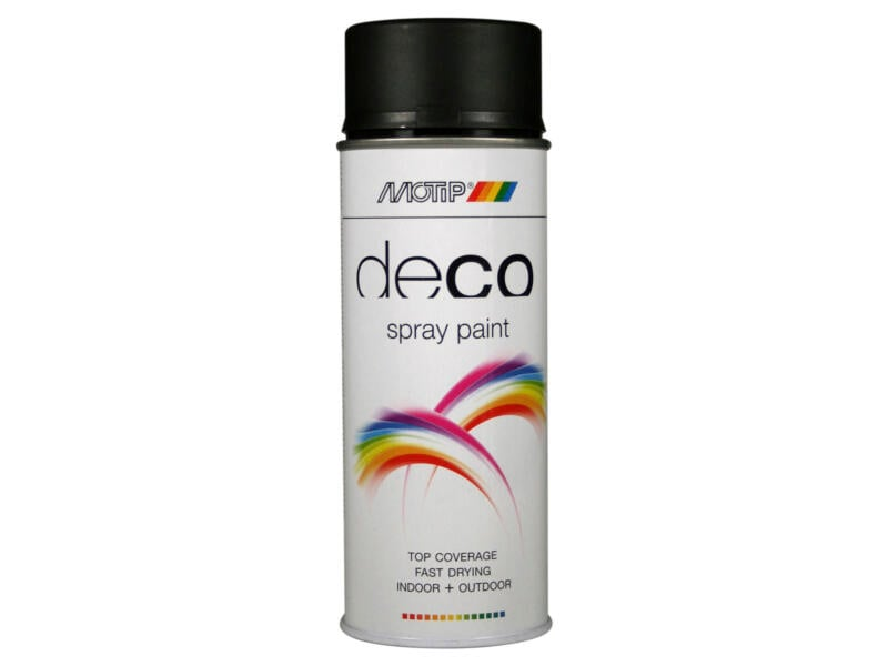 Motip Deco Lakspray Mat 0,4 l Diep Zwart