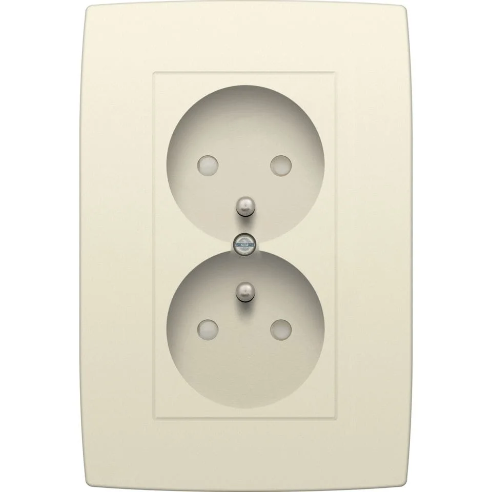 Niko Dubbele Wandcontactdoos Verticaal Wit 2