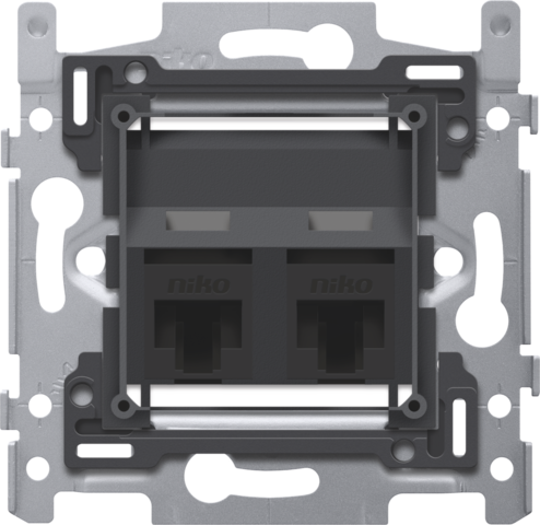 Niko - Inbouwraam met 2x Rj45 Utp Cat.6, Schuin