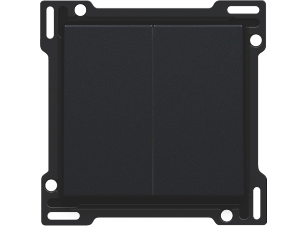 Niko Toets Schakelaar Dubbel Steel Black