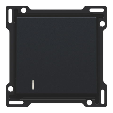 Niko Toets Schakelaar Enkel +Glas Steel Black