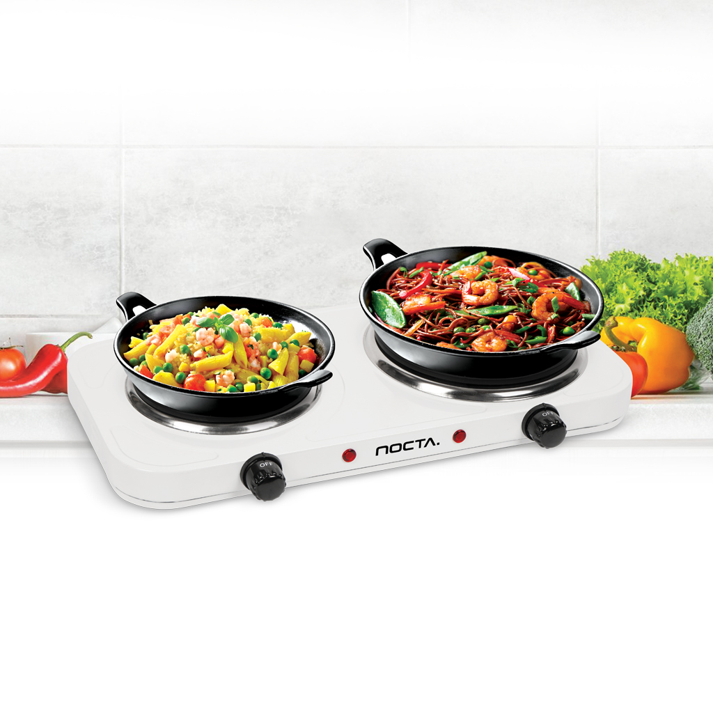 Nocta Elektrische Kookplaat Dubbel Wit 2