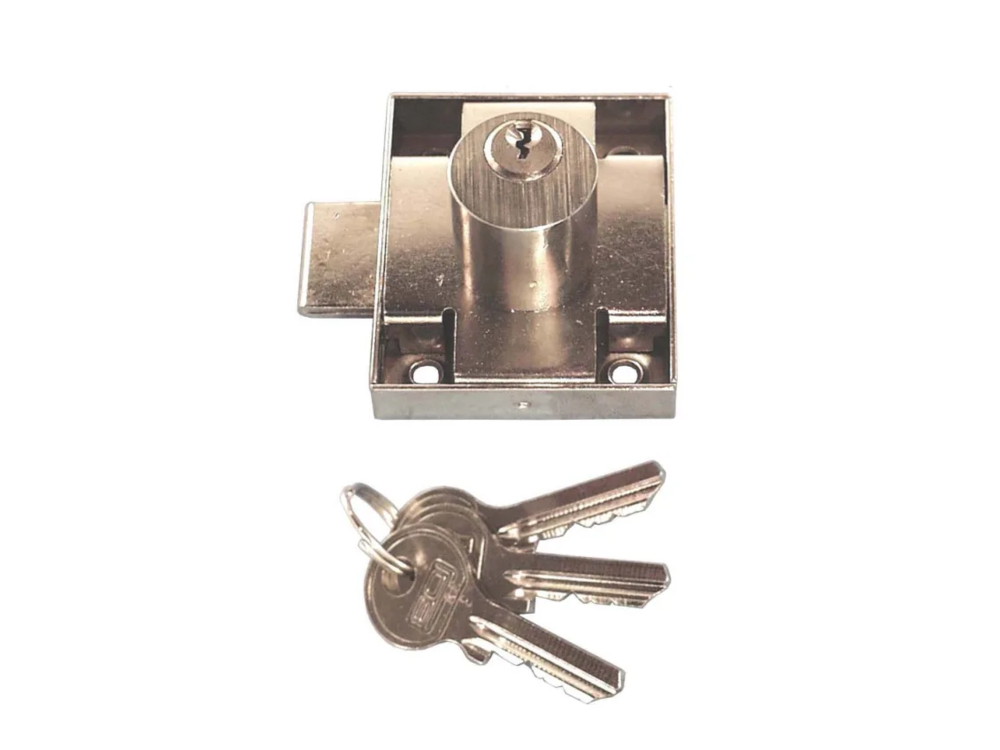 Opleg-Meubelslot + Cil, Rechts 30 mm