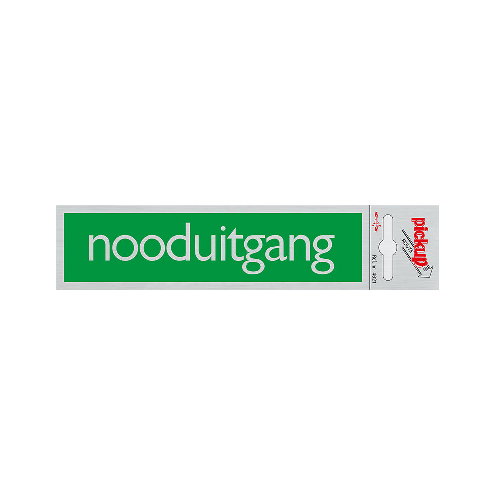 Pickup Bordje Zelfklevend Nooduitgang 165x44mm