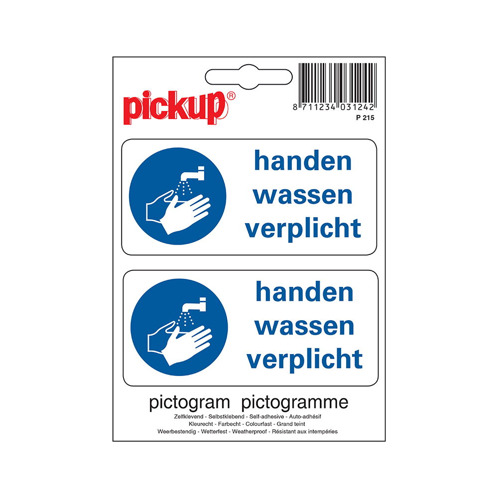 Picto Zelfk.""handen Wassen"" 2x 100x100mm