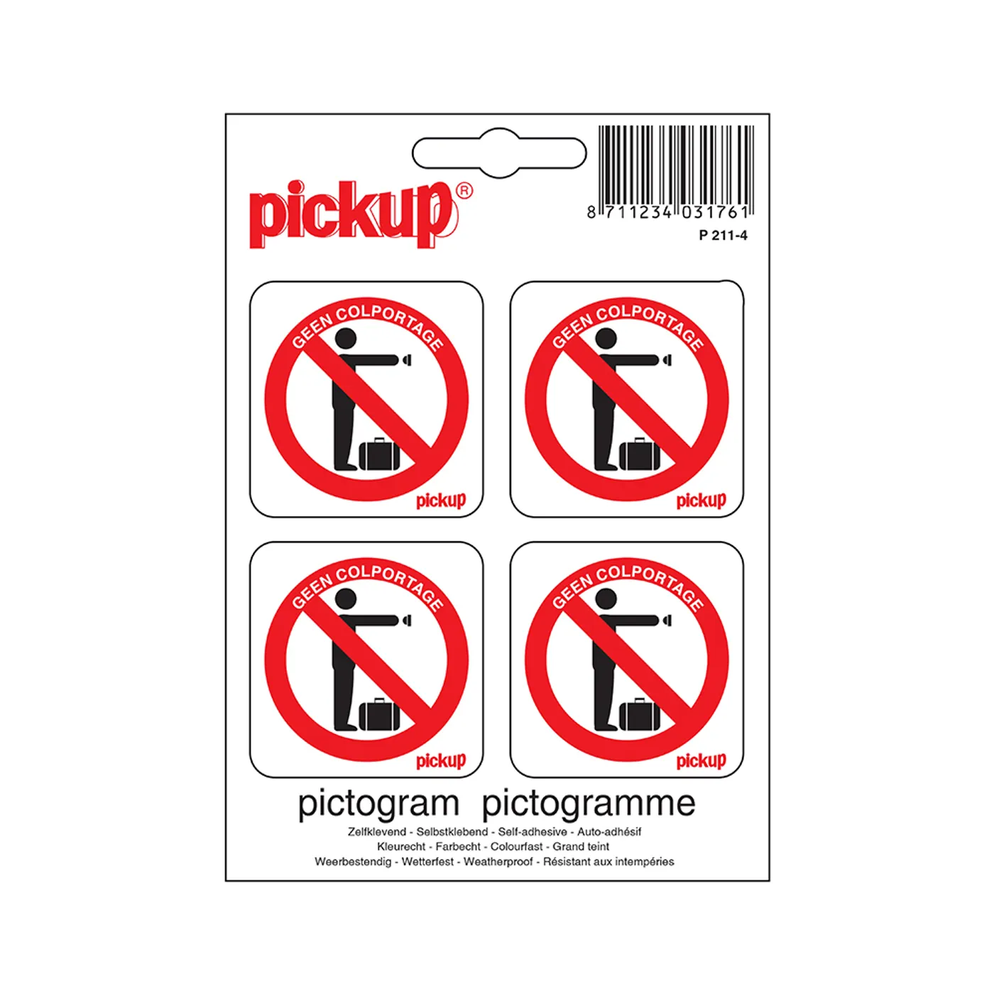 Pictogram 10x10cm Geen Colportage