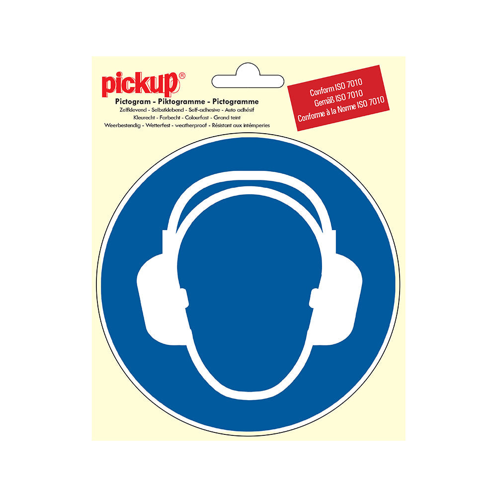 Pictogram Rond 15 cm Oorbescherming Dragen