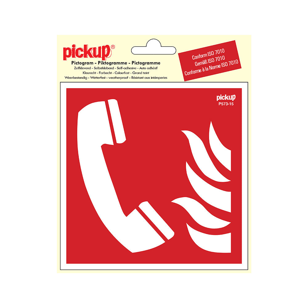 Pictogram Vinyl 15x15 Brandalarm Telefoon