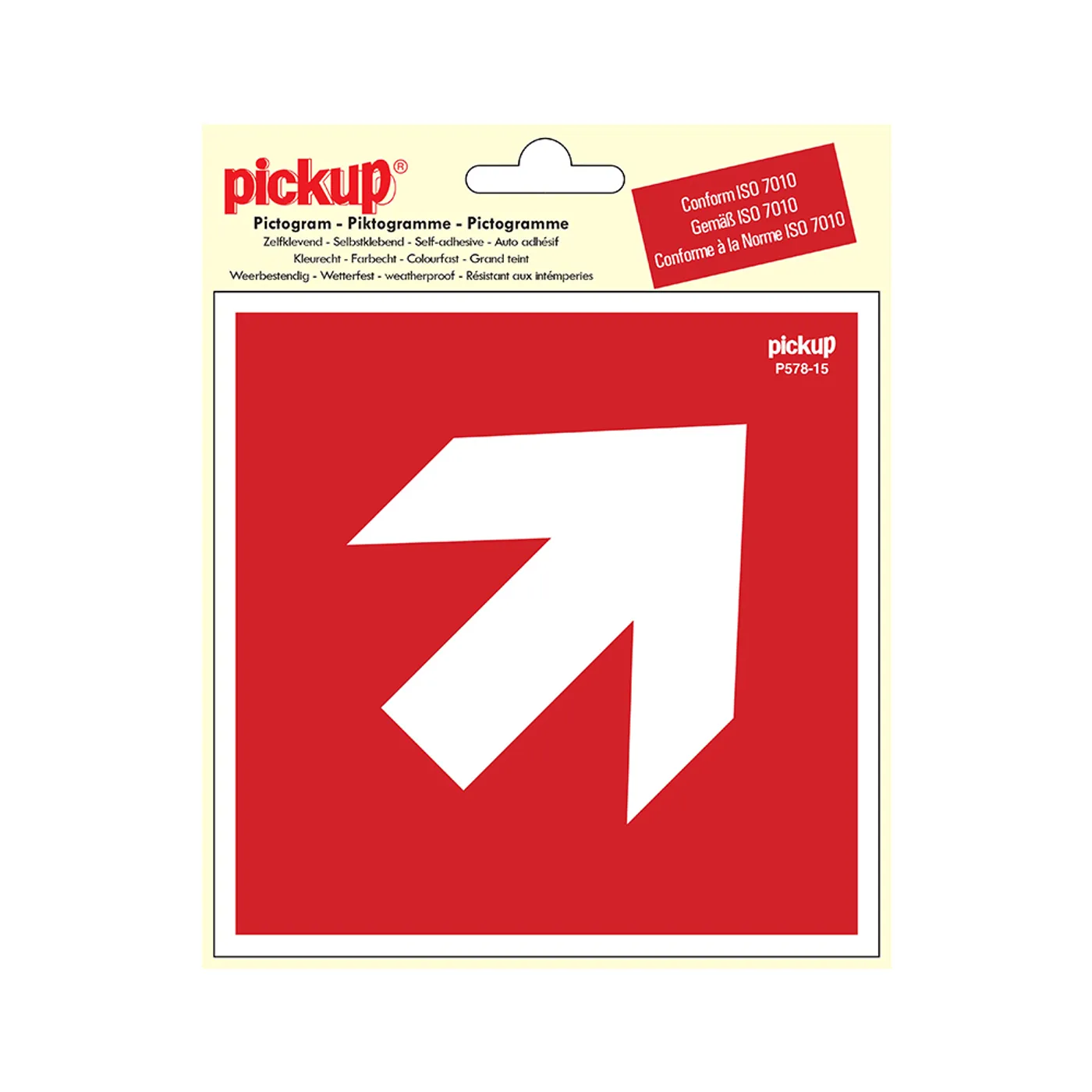 Pictogram Vinyl 15x15 Richtingspijl 45°