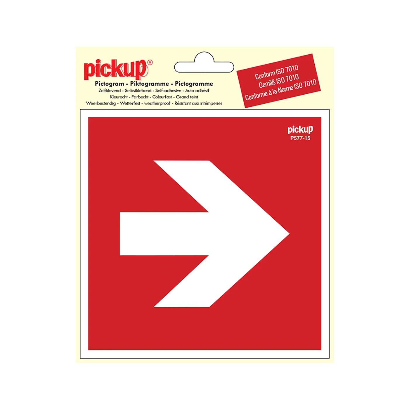 Pictogram Vinyl 15x15 Richtingspijl 90°